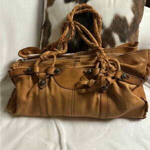 Vintage Falor Tan Leather Handbag